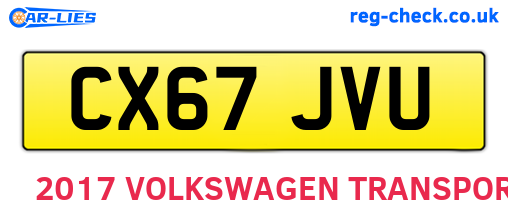 CX67JVU are the vehicle registration plates.