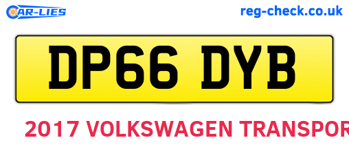 DP66DYB are the vehicle registration plates.