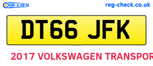 DT66JFK are the vehicle registration plates.