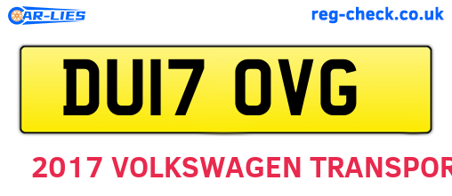 DU17OVG are the vehicle registration plates.