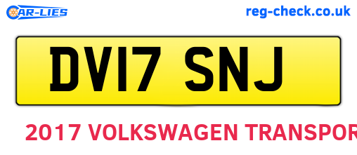 DV17SNJ are the vehicle registration plates.