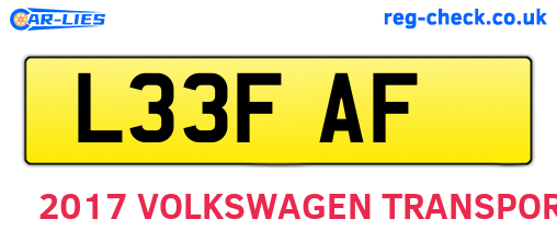 L33FAF are the vehicle registration plates.
