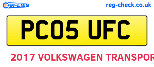 PC05UFC are the vehicle registration plates.