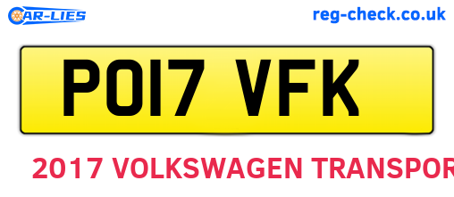 PO17VFK are the vehicle registration plates.