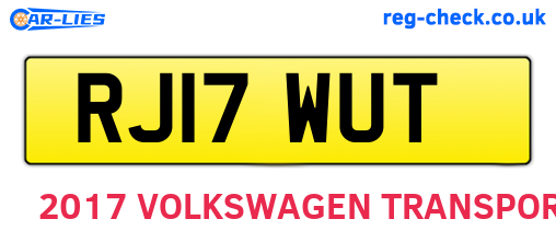 RJ17WUT are the vehicle registration plates.