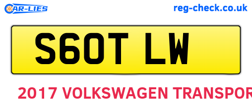 S60TLW are the vehicle registration plates.