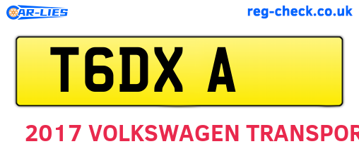 T6DXA are the vehicle registration plates.