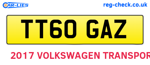 TT60GAZ are the vehicle registration plates.