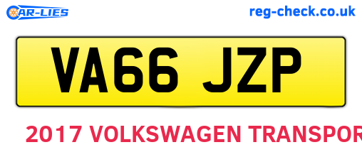 VA66JZP are the vehicle registration plates.