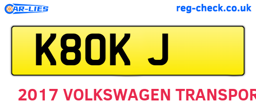 K8OKJ are the vehicle registration plates.