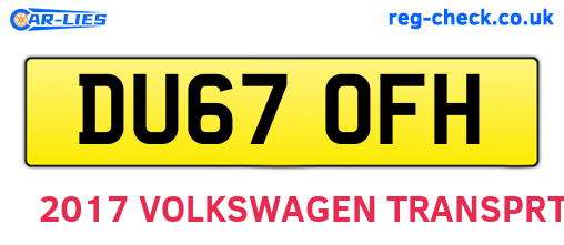 DU67OFH are the vehicle registration plates.