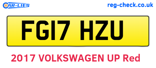 FG17HZU are the vehicle registration plates.