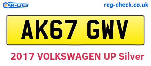 AK67GWV are the vehicle registration plates.