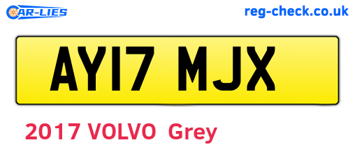 AY17MJX are the vehicle registration plates.