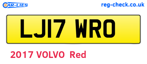 LJ17WRO are the vehicle registration plates.