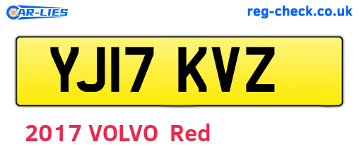 YJ17KVZ are the vehicle registration plates.