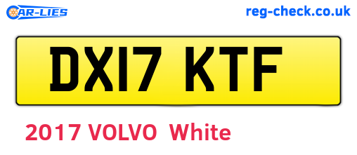 DX17KTF are the vehicle registration plates.