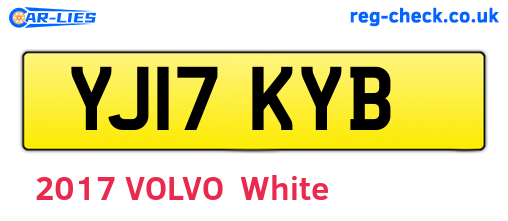 YJ17KYB are the vehicle registration plates.