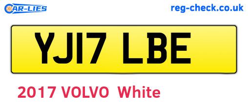 YJ17LBE are the vehicle registration plates.