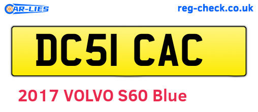 DC51CAC are the vehicle registration plates.