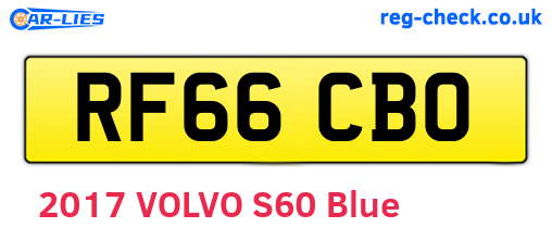 RF66CBO are the vehicle registration plates.
