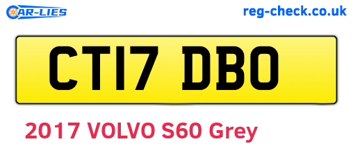 CT17DBO are the vehicle registration plates.