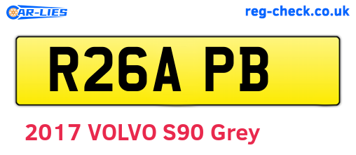 R26APB are the vehicle registration plates.