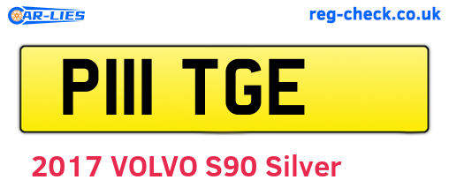 P111TGE are the vehicle registration plates.