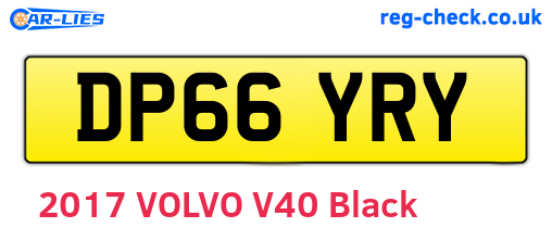 DP66YRY are the vehicle registration plates.