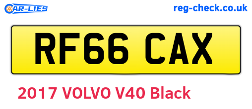 RF66CAX are the vehicle registration plates.