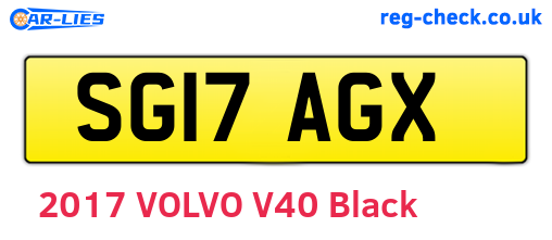 SG17AGX are the vehicle registration plates.