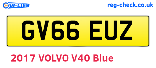 GV66EUZ are the vehicle registration plates.