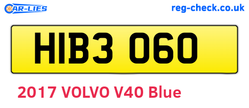 HIB3060 are the vehicle registration plates.
