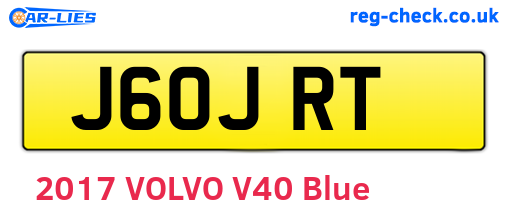 J60JRT are the vehicle registration plates.