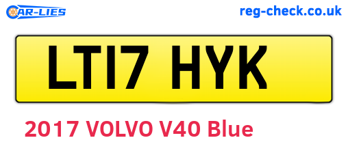 LT17HYK are the vehicle registration plates.