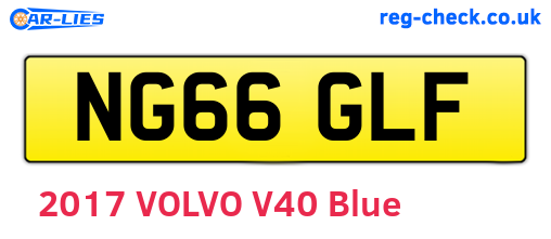 NG66GLF are the vehicle registration plates.