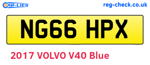 NG66HPX are the vehicle registration plates.