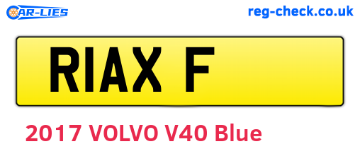 R1AXF are the vehicle registration plates.