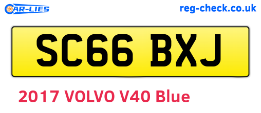 SC66BXJ are the vehicle registration plates.