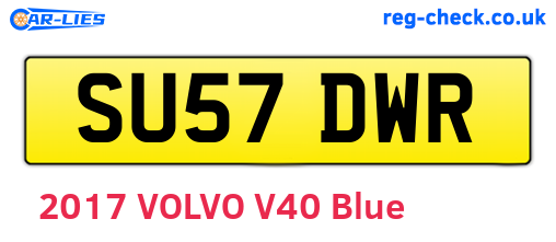 SU57DWR are the vehicle registration plates.