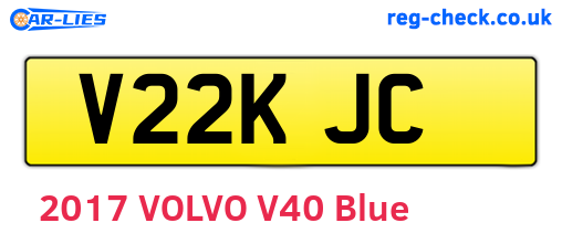 V22KJC are the vehicle registration plates.