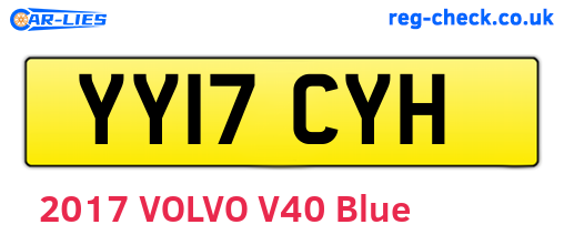 YY17CYH are the vehicle registration plates.