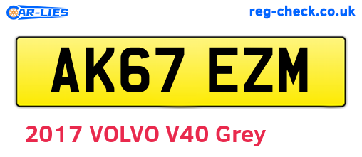 AK67EZM are the vehicle registration plates.