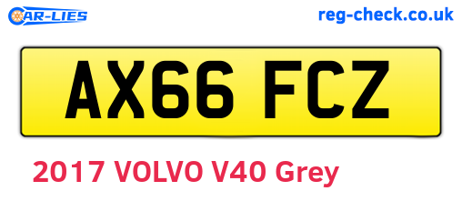AX66FCZ are the vehicle registration plates.