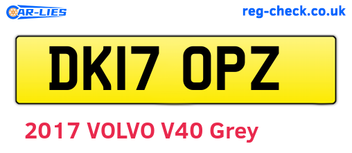 DK17OPZ are the vehicle registration plates.