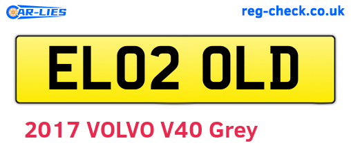 EL02OLD are the vehicle registration plates.