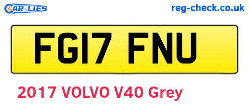 FG17FNU are the vehicle registration plates.