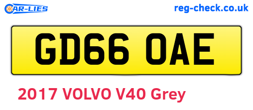 GD66OAE are the vehicle registration plates.