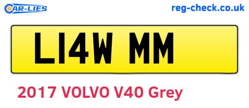 L14WMM are the vehicle registration plates.