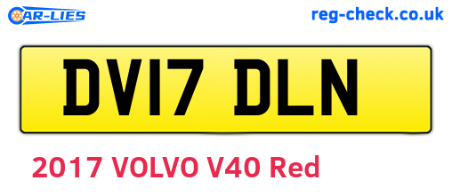 DV17DLN are the vehicle registration plates.